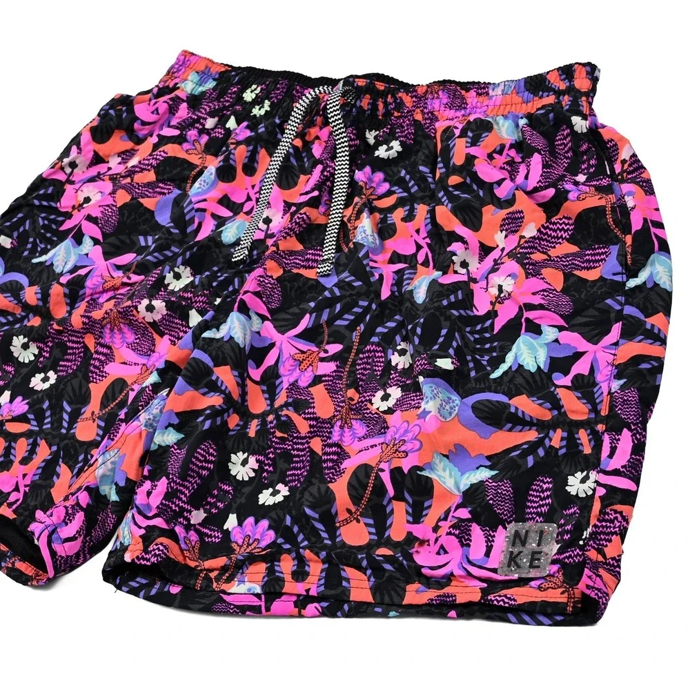 Nike Abstract Floral Swim Trunks Men's XL‎ Summer Beach Pool Lake Shorts Logo